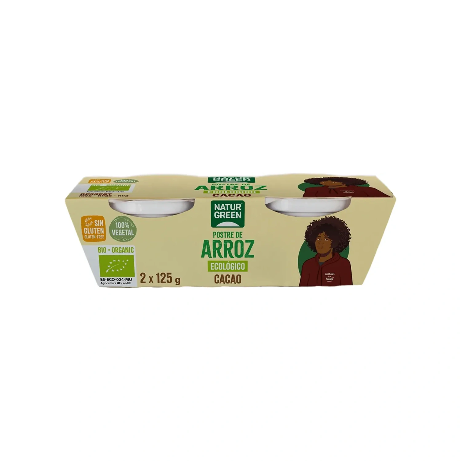 Postre de arroz cacao Bio 2 x 125 g NaturGreen