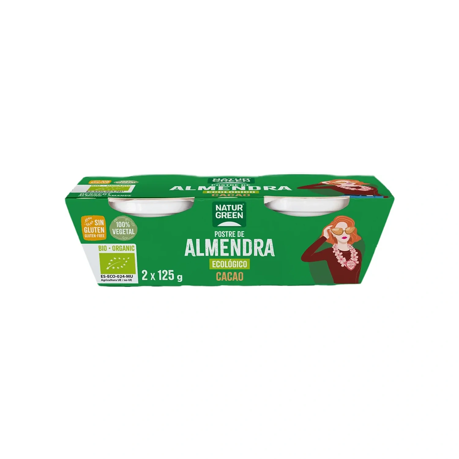 Postre de almendra cacao Bio 2 x 125 g NaturGreen