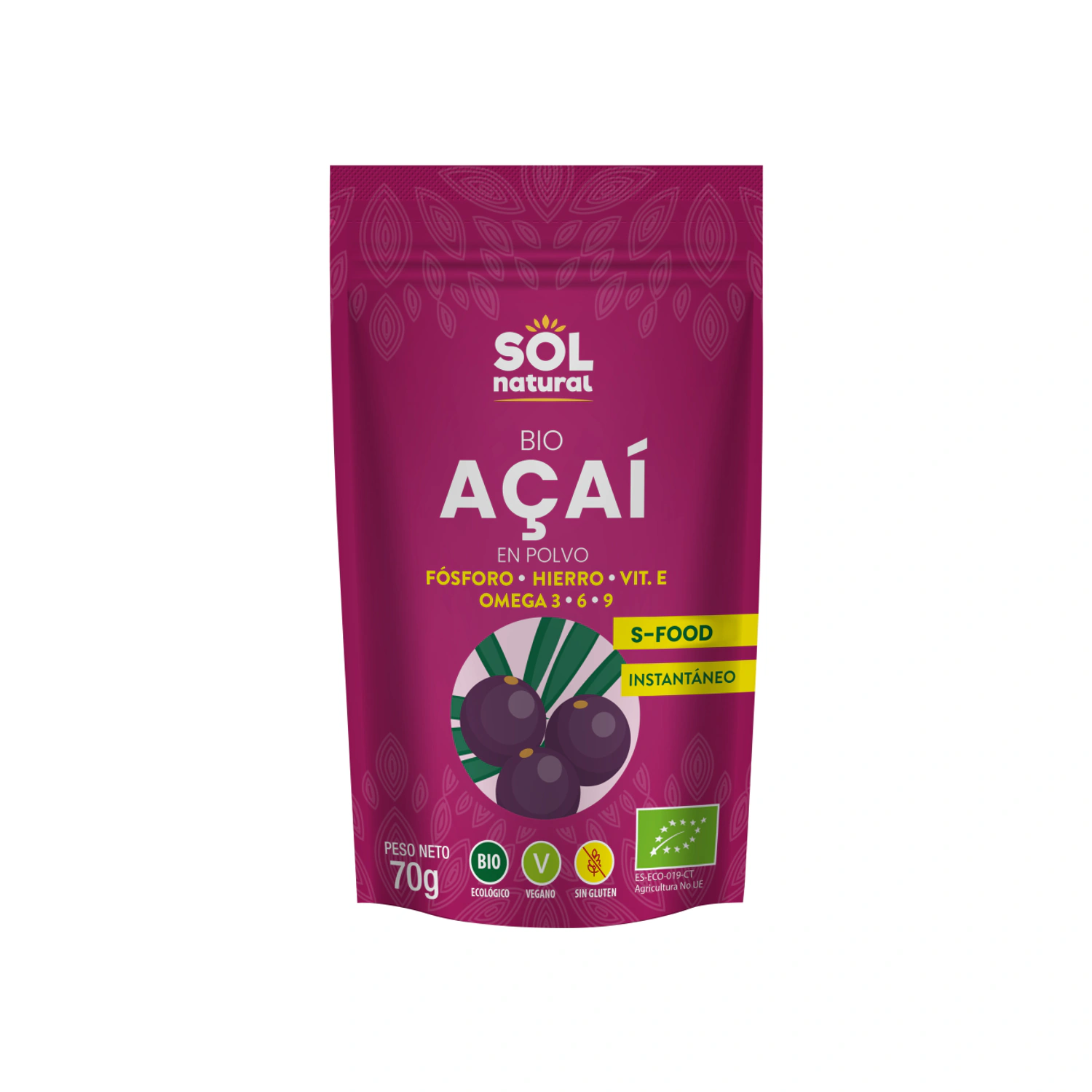 Açaí en polvo Bio 70 g Sol Natural