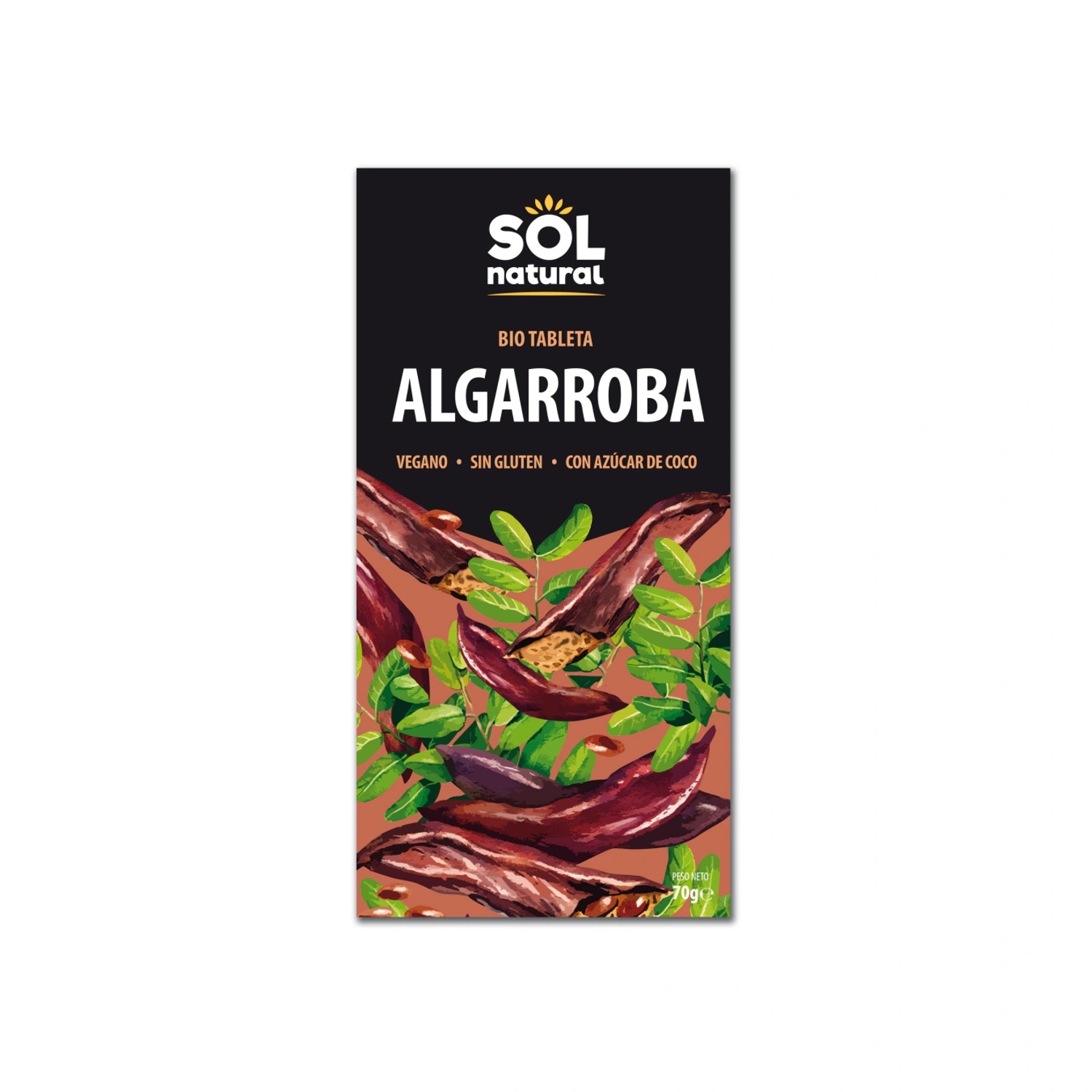 Tableta de algarroba Bio 70 g Sol Natural