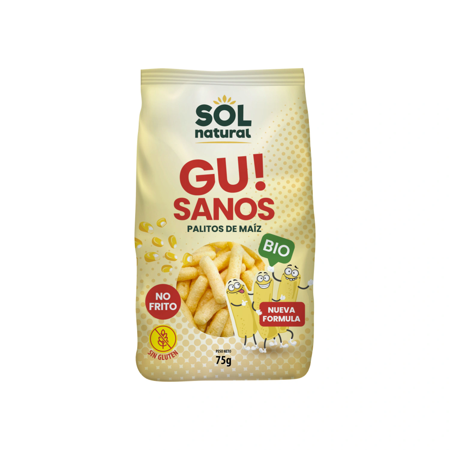 Gusanitos de maíz con sal sin gluten Bio 70 g Sol Natural