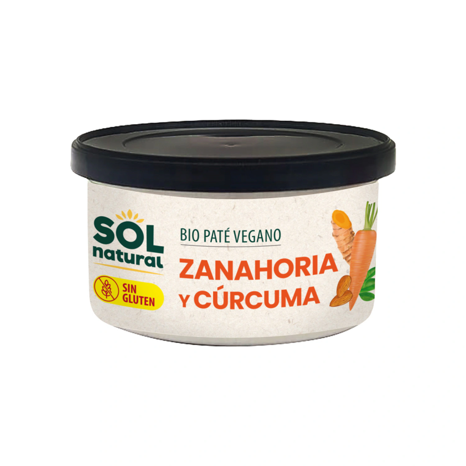 Paté de zanahoria y cúrcuma Bio 125 g Sol Natural