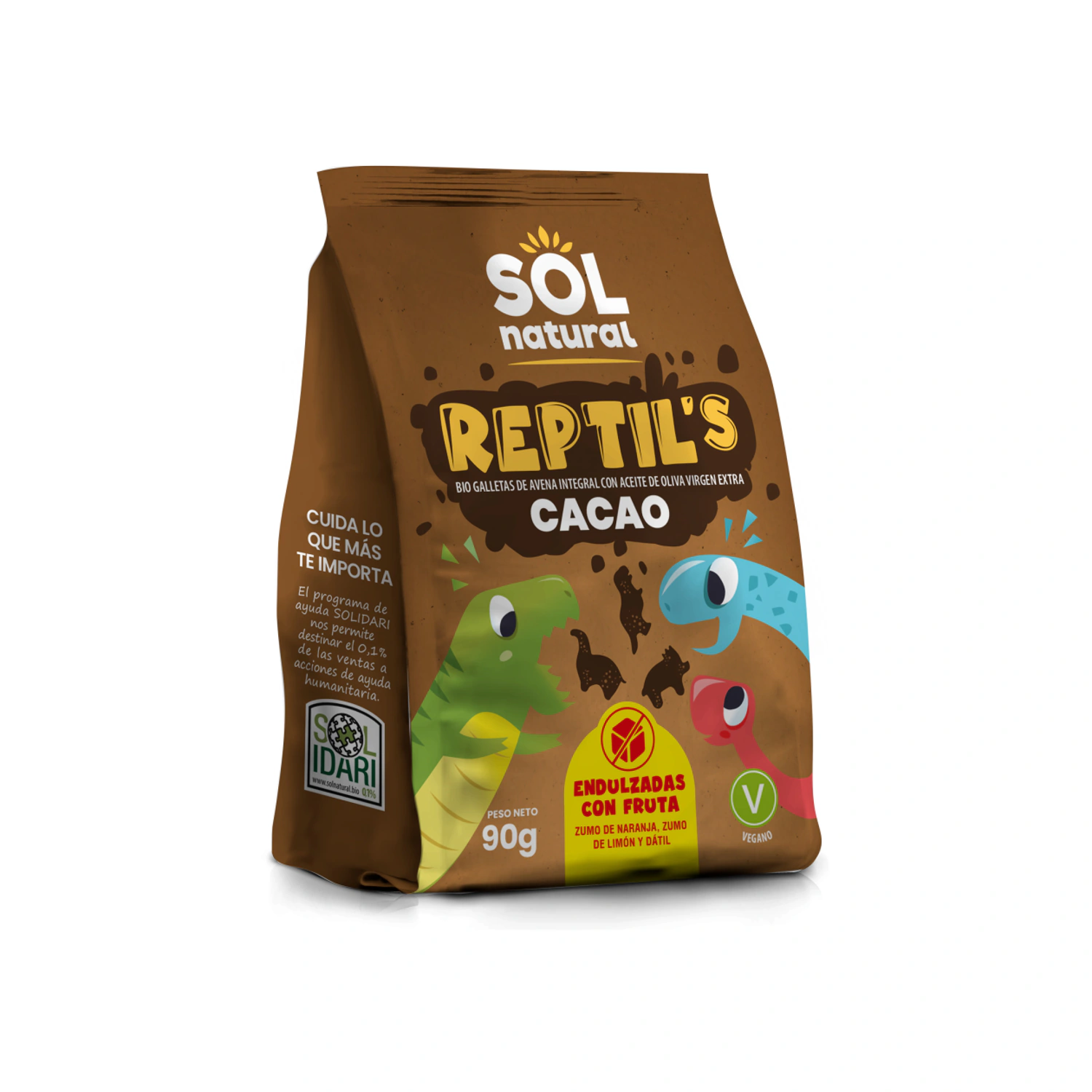 Reptil's galletas de avena y cacao Bio 90 g Sol Natural