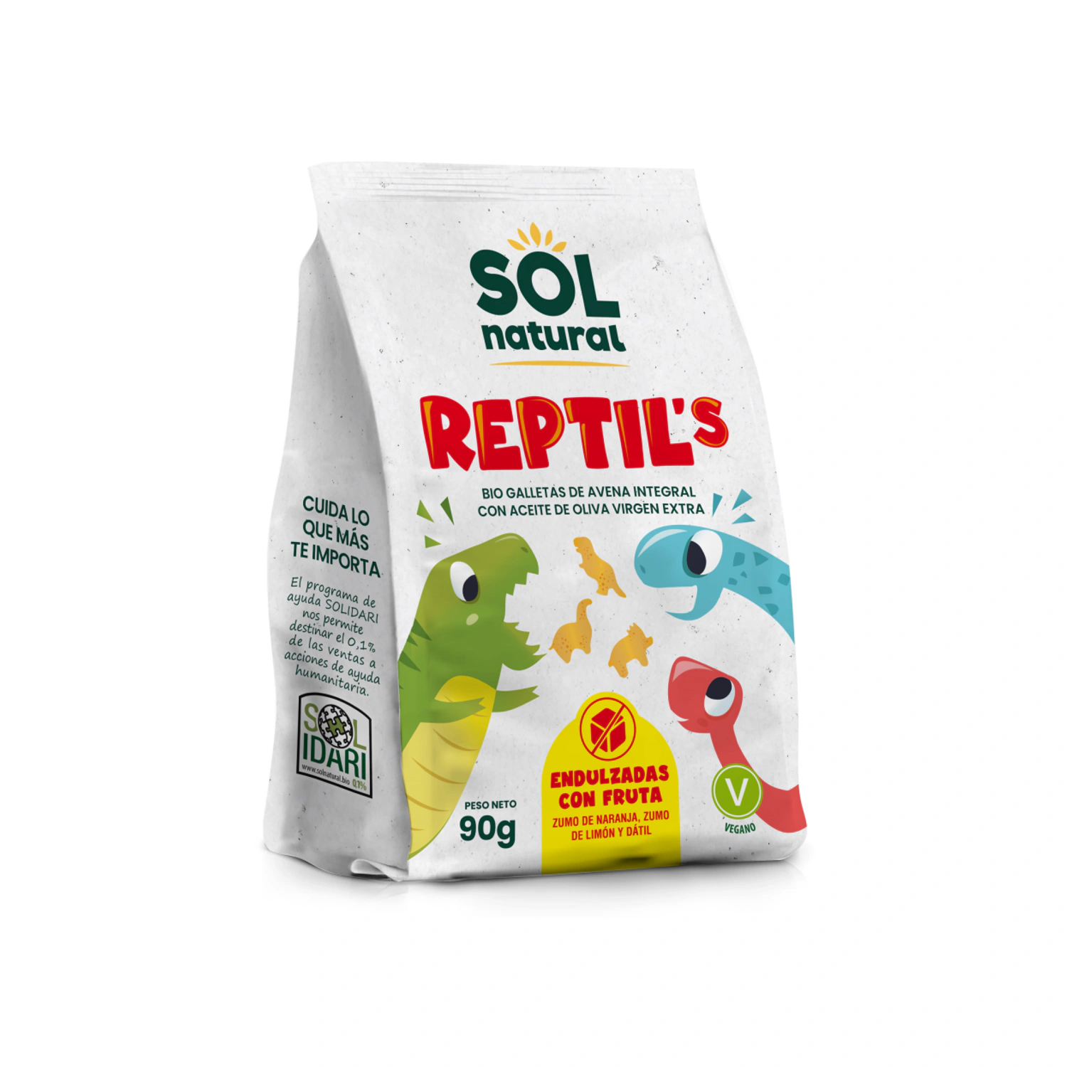 Reptil's galletas de avena y fruta Bio 90 g Sol Natural