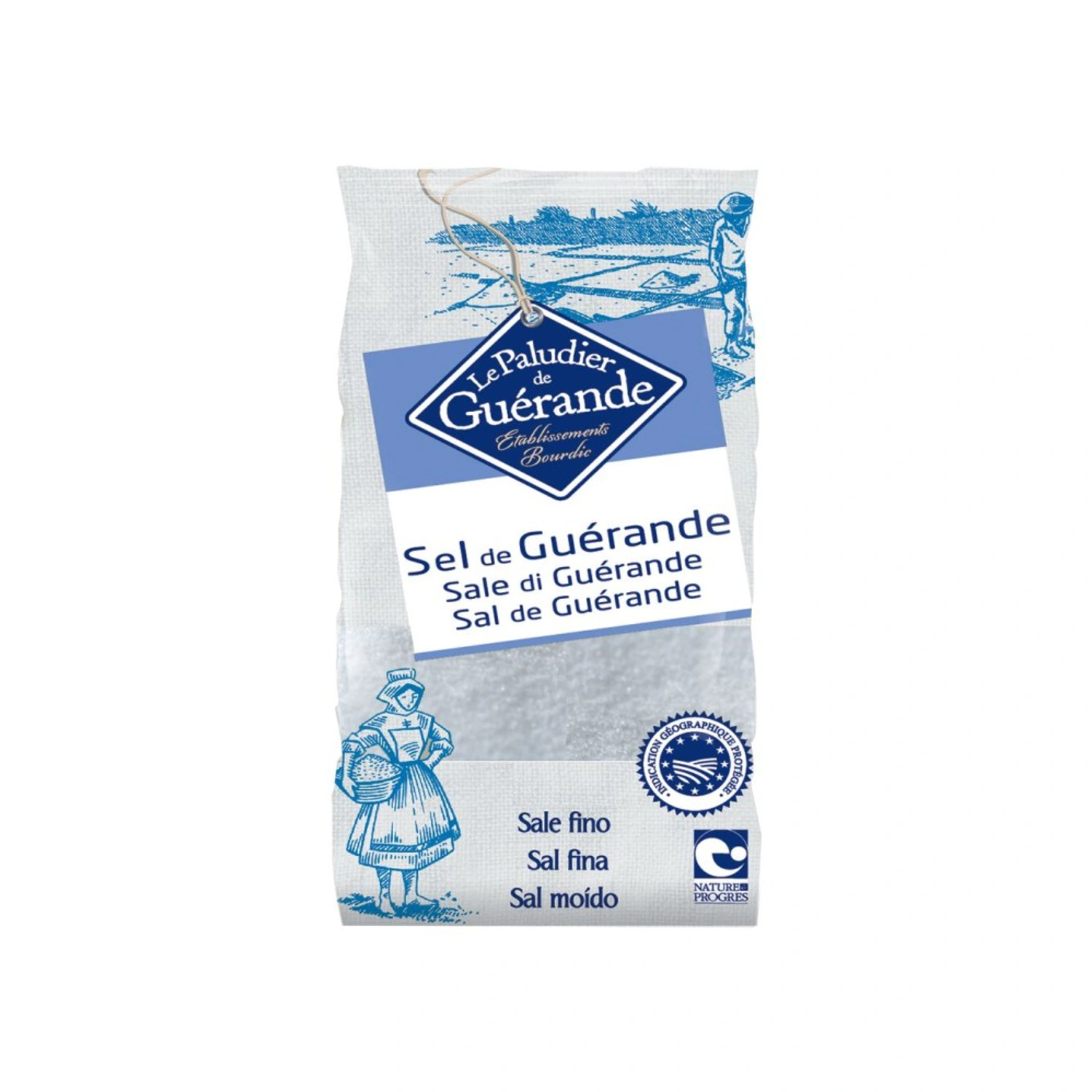 Sal gris fina de Guérande 1 kg Le Paludier de Guérande