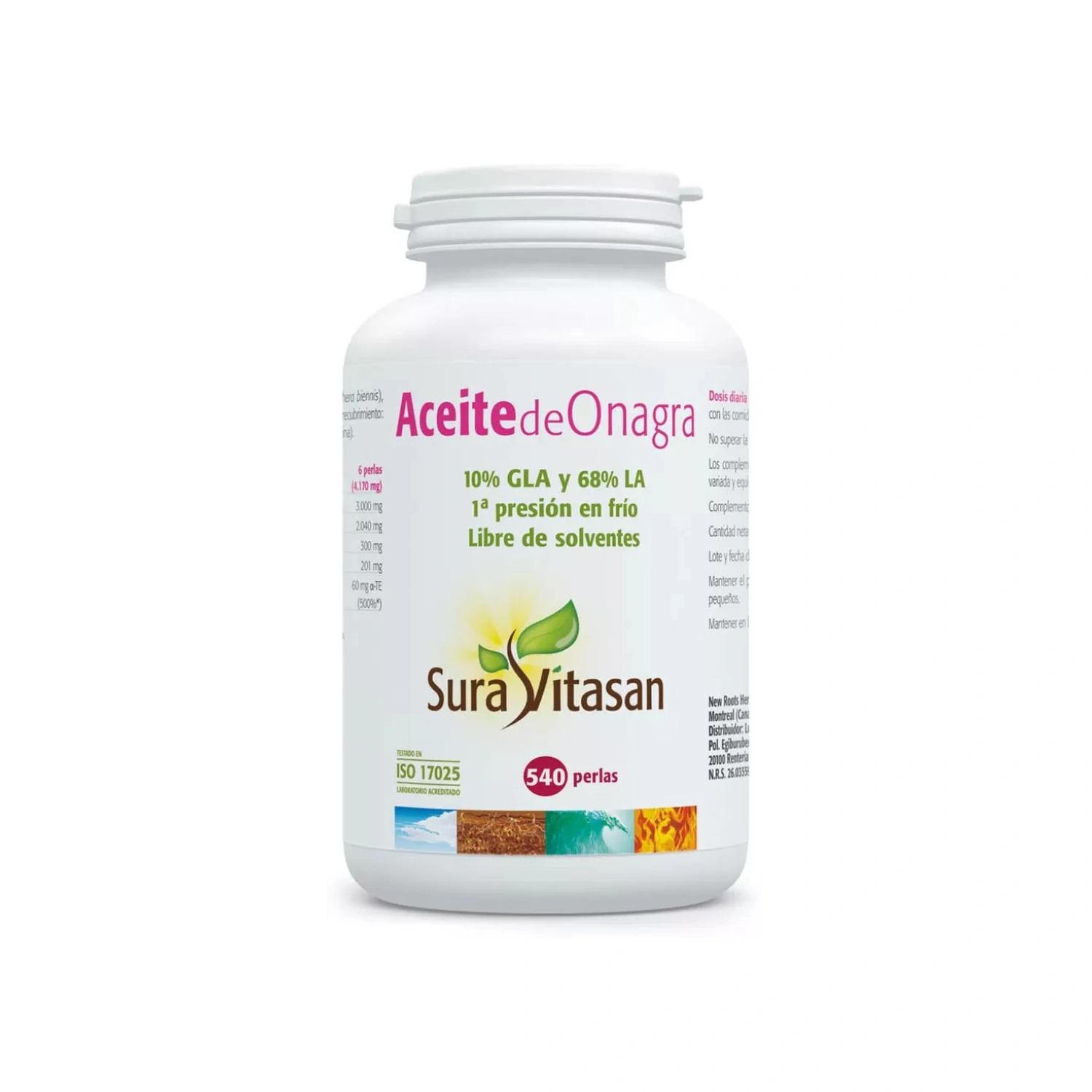 Aceite de Onagra 500 mg 540 perlas Sura Vitasan