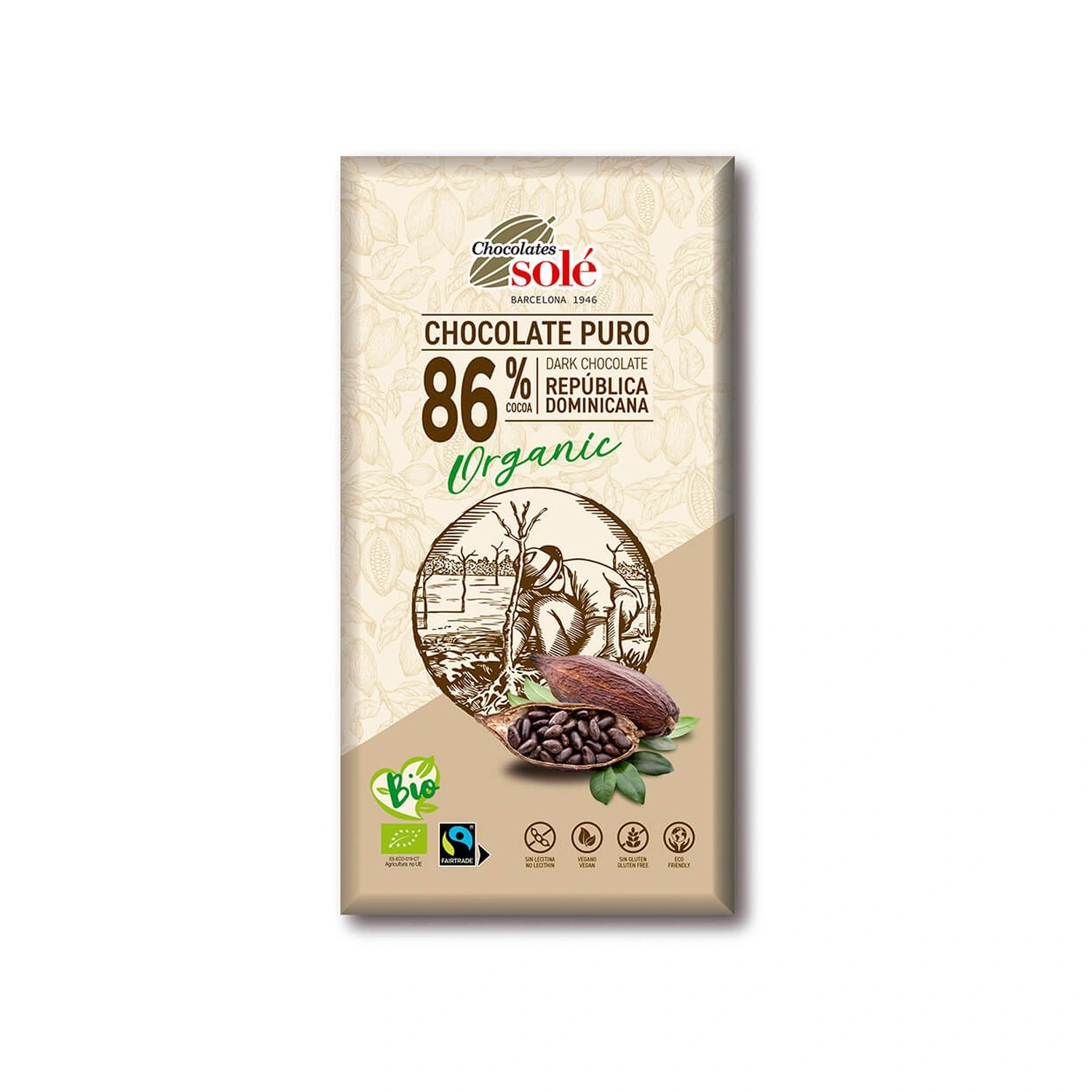 [VB000958] Chocolate negro 86% cacao Bio 100 g Chocolates Solé