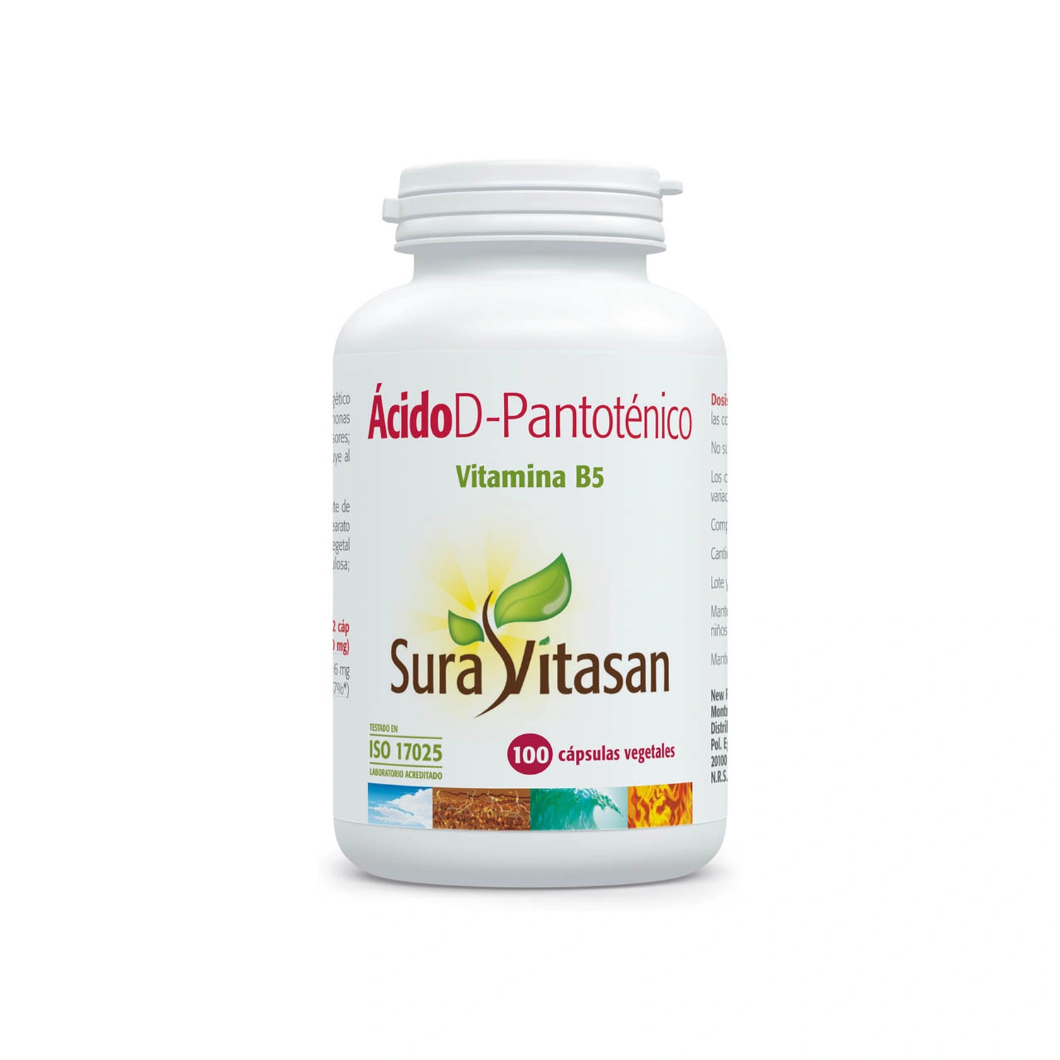 [VB000045] Ácido D-Pantoténico 500 mg 100 cápsulas Sura Vitasan