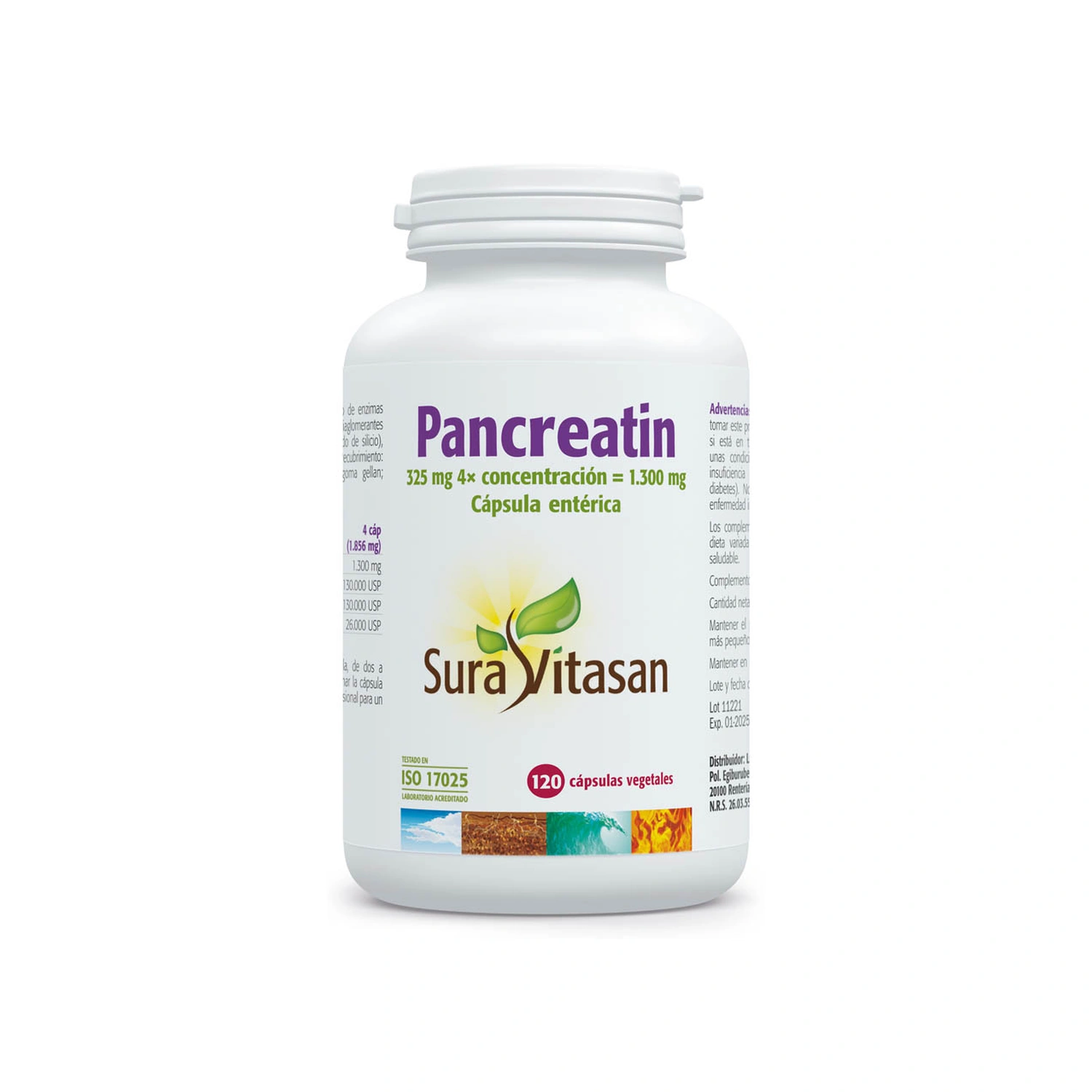 Pancreatin 1300 mg 120 cápsulas Sura Vitasan