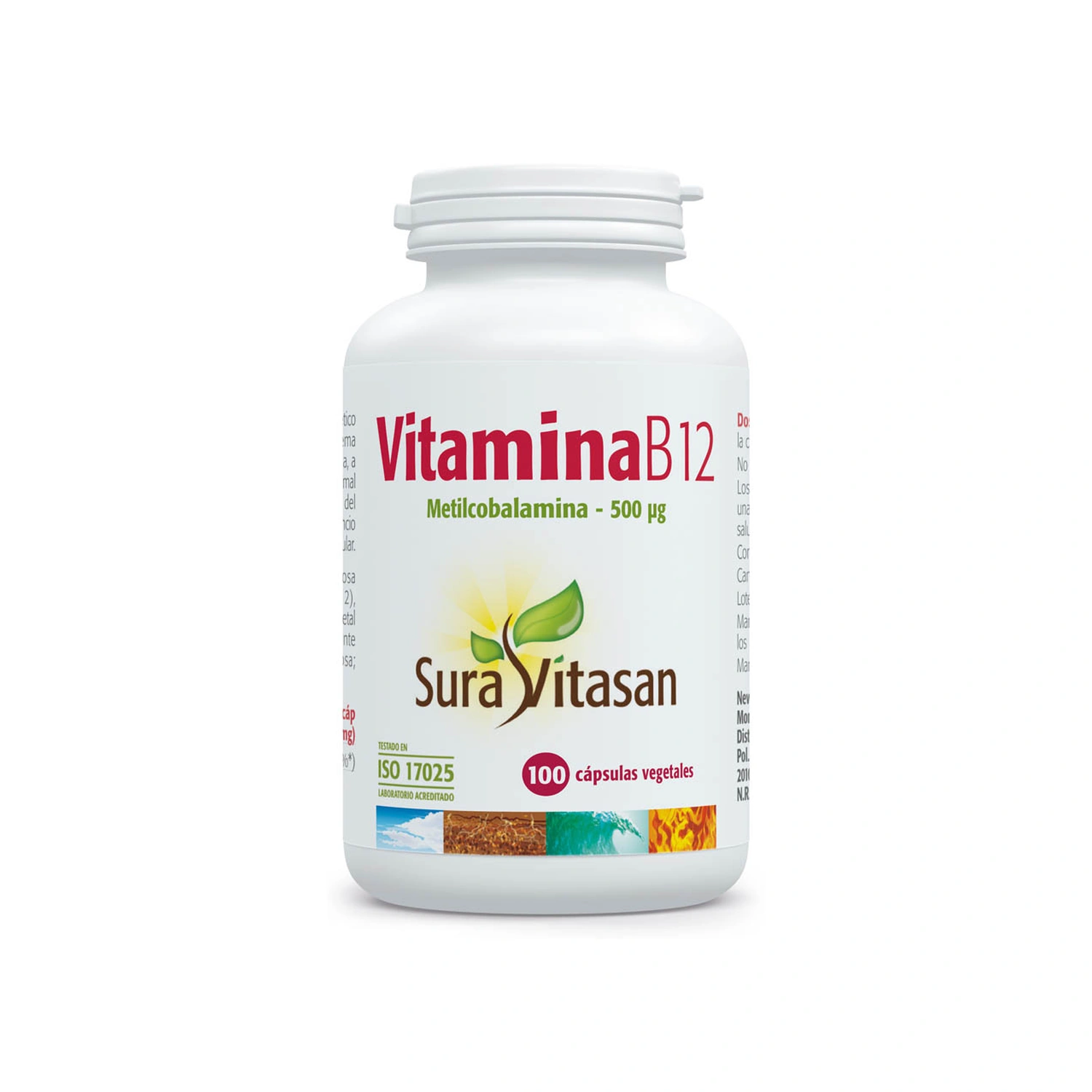 [VB000214] Vitamina B12 500 mg 100 cápsulas Sura Vitasan