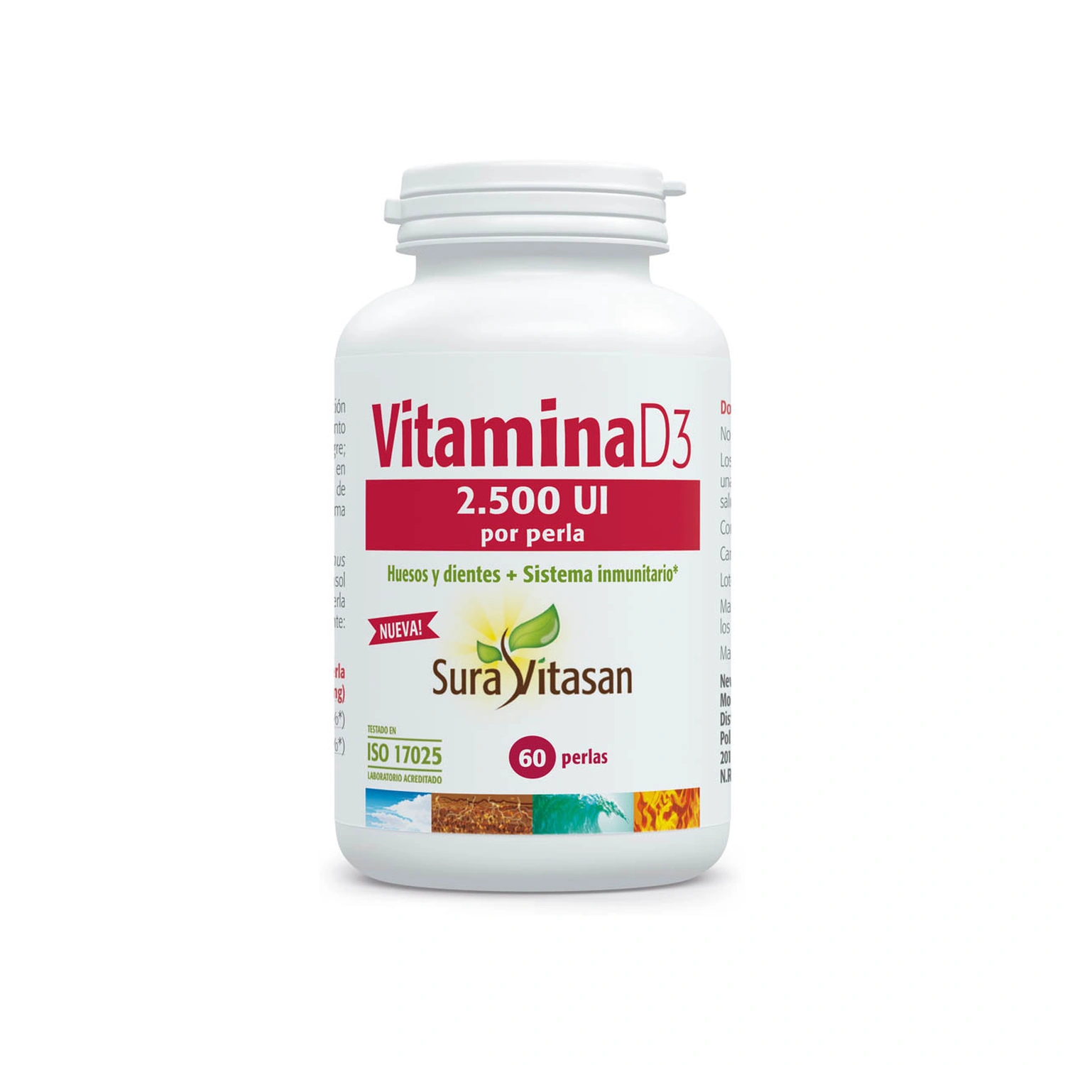 Vitamina D3 2.500 UI 60 perlas Sura Vitasan