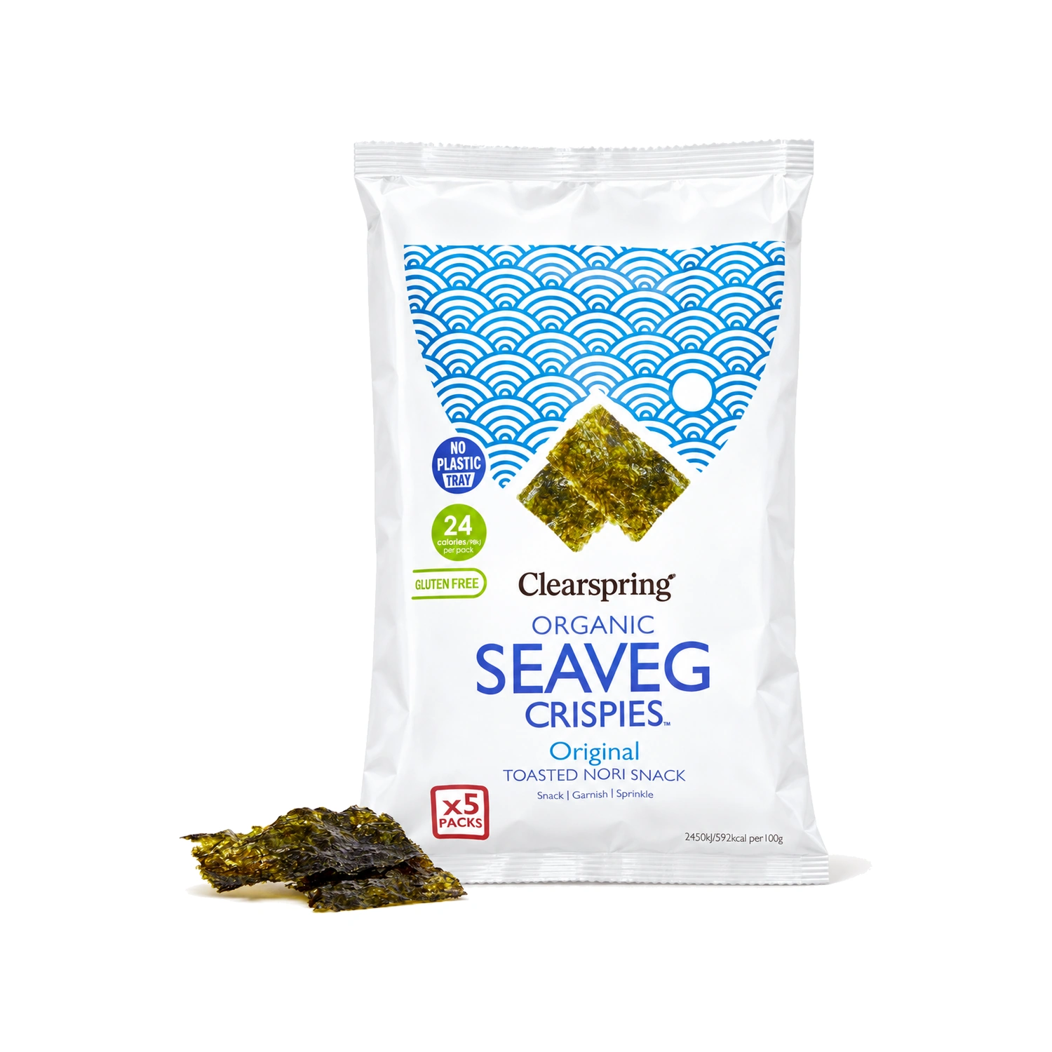 Snack de alga nori tostada multipack Bio 5 x 4 g Clearspring