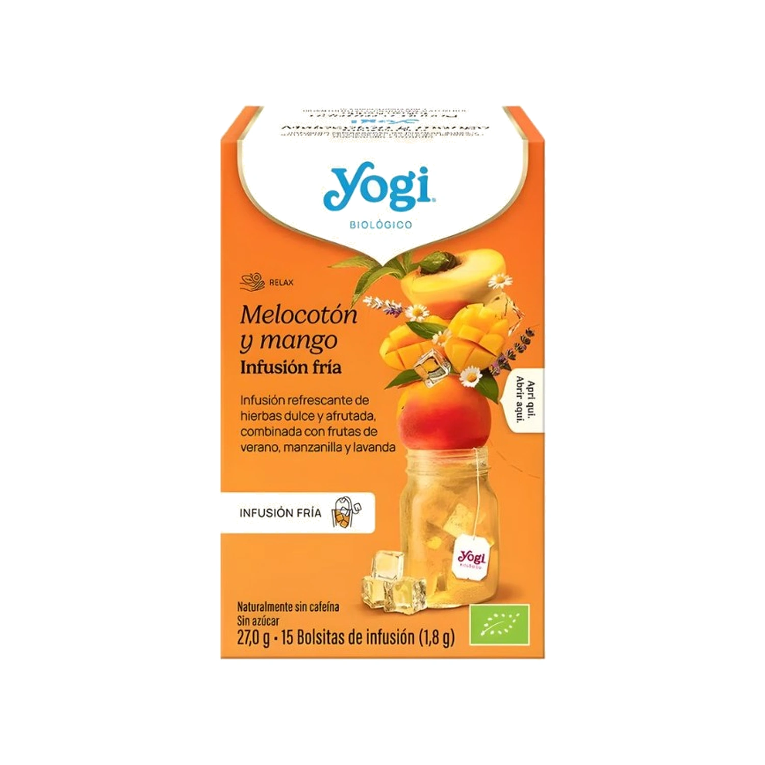 Infusión fría de melocotón y mango Bio 15 x 2 g Yogi Tea
