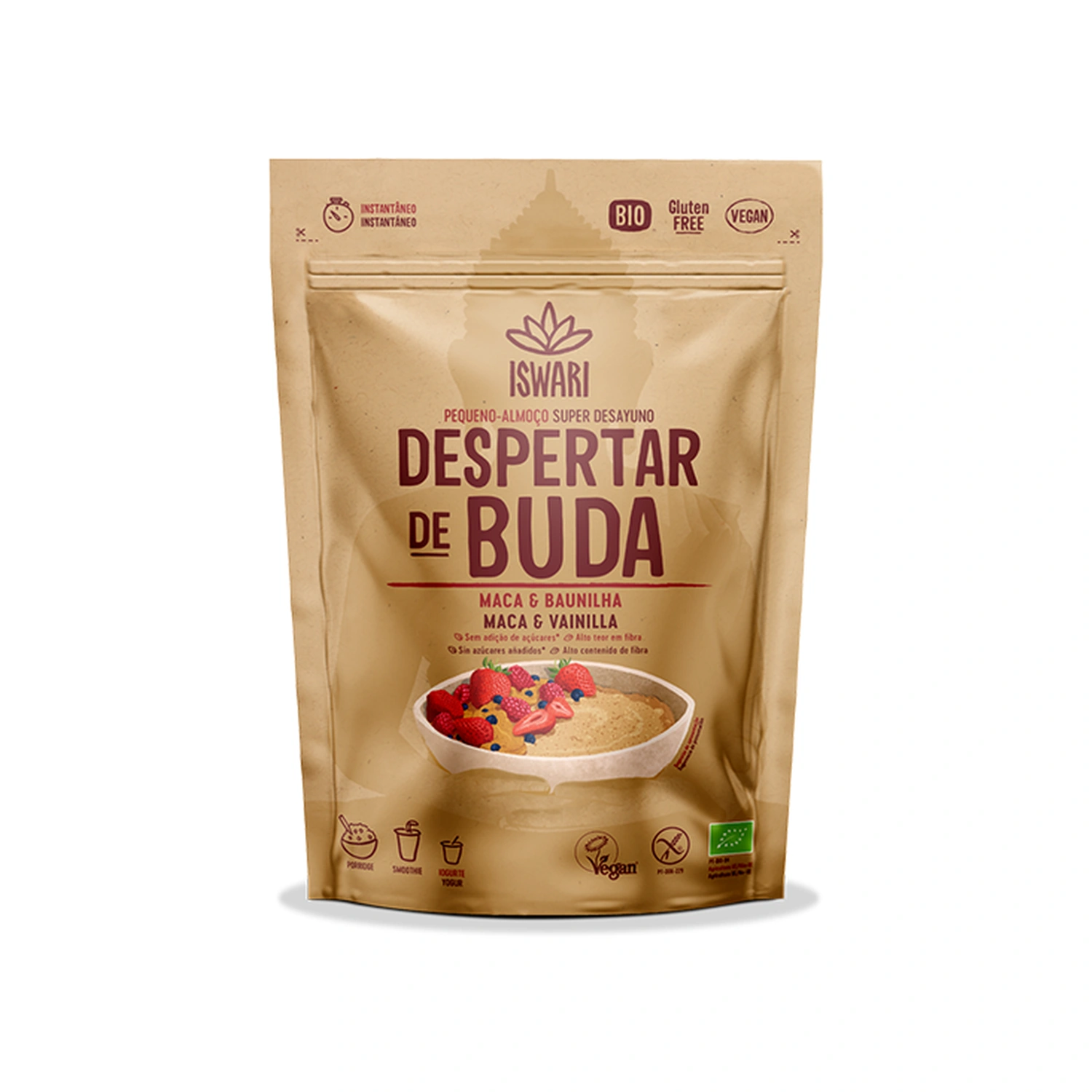Desayuno Despertar de Buda de maca y vainilla Bio 360 g Iswari