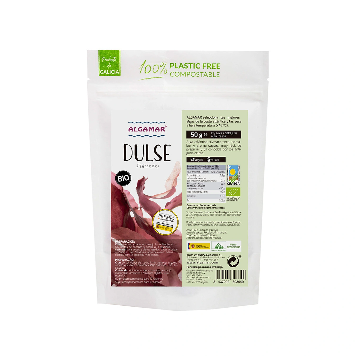 Alga dulse en copos Bio 50 g Algamar