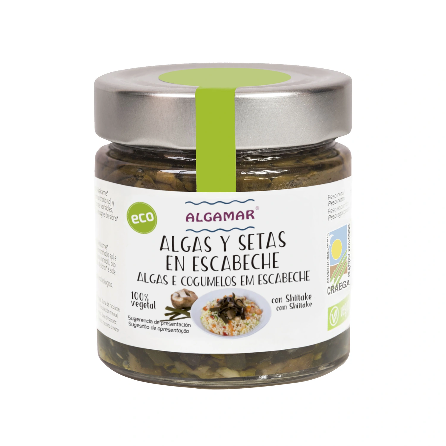 Algas y setas en escabeche Bio 160 g Algamar