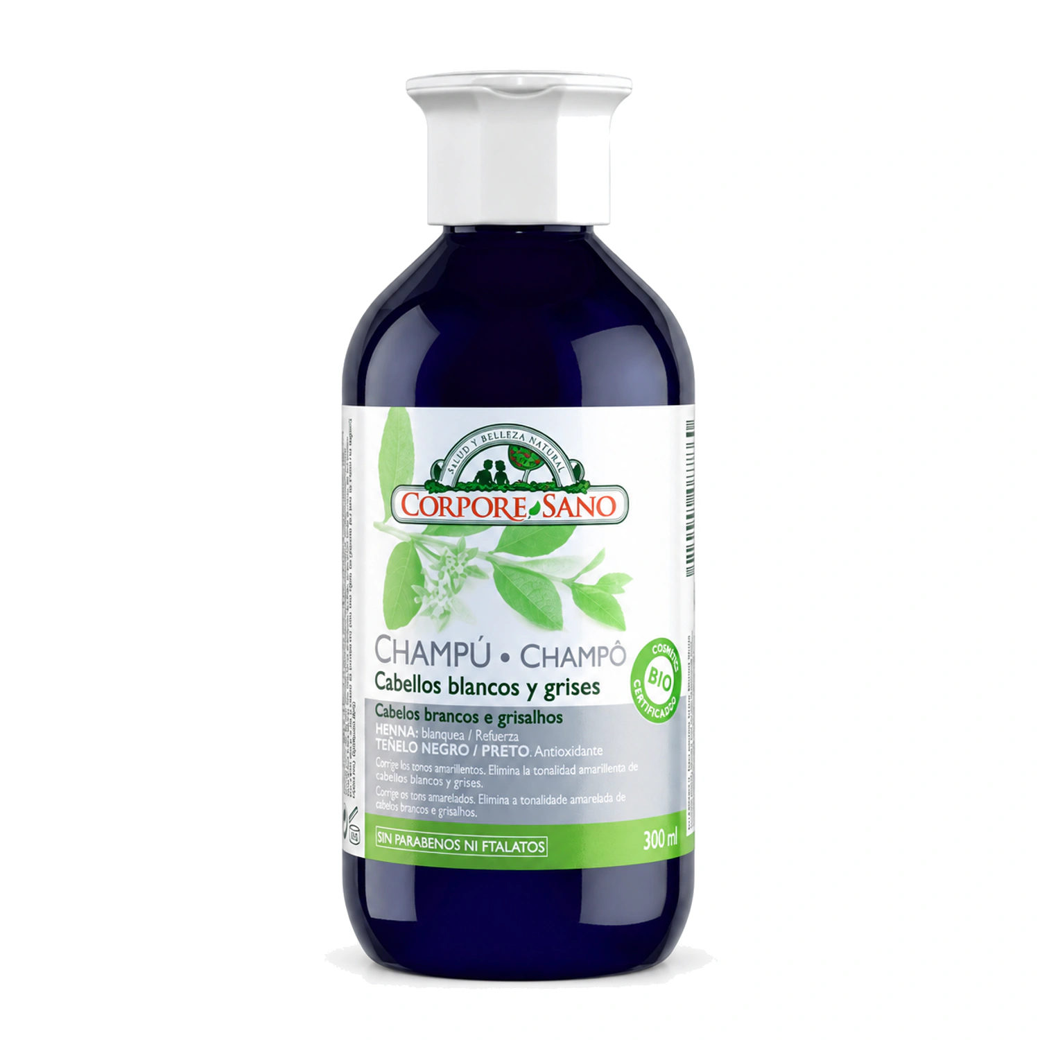 Champú cabellos blancos y grises de henna 300 ml Corpore Sano