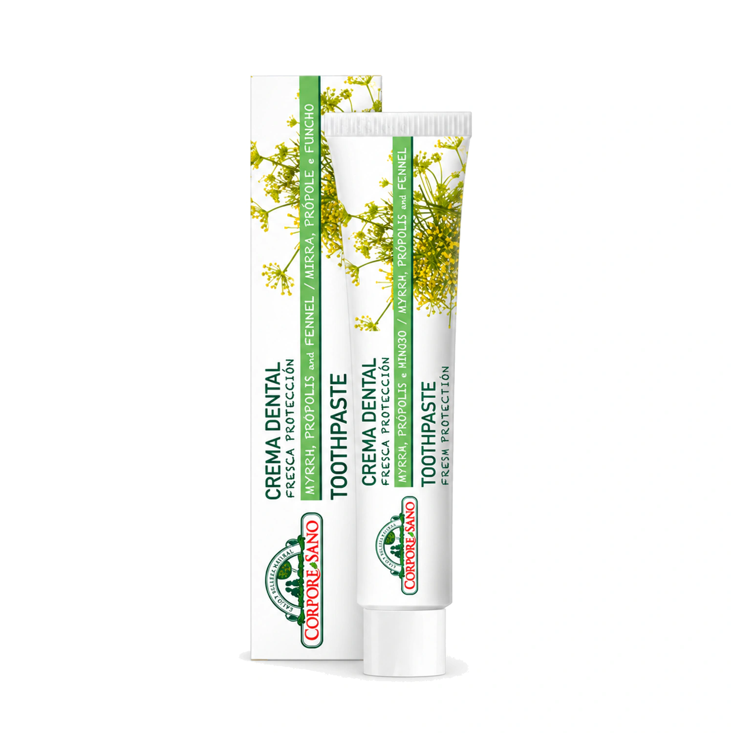 Crema dental Fresca Protección de mirra, própolis e hinojo 75 ml Corpore Sano