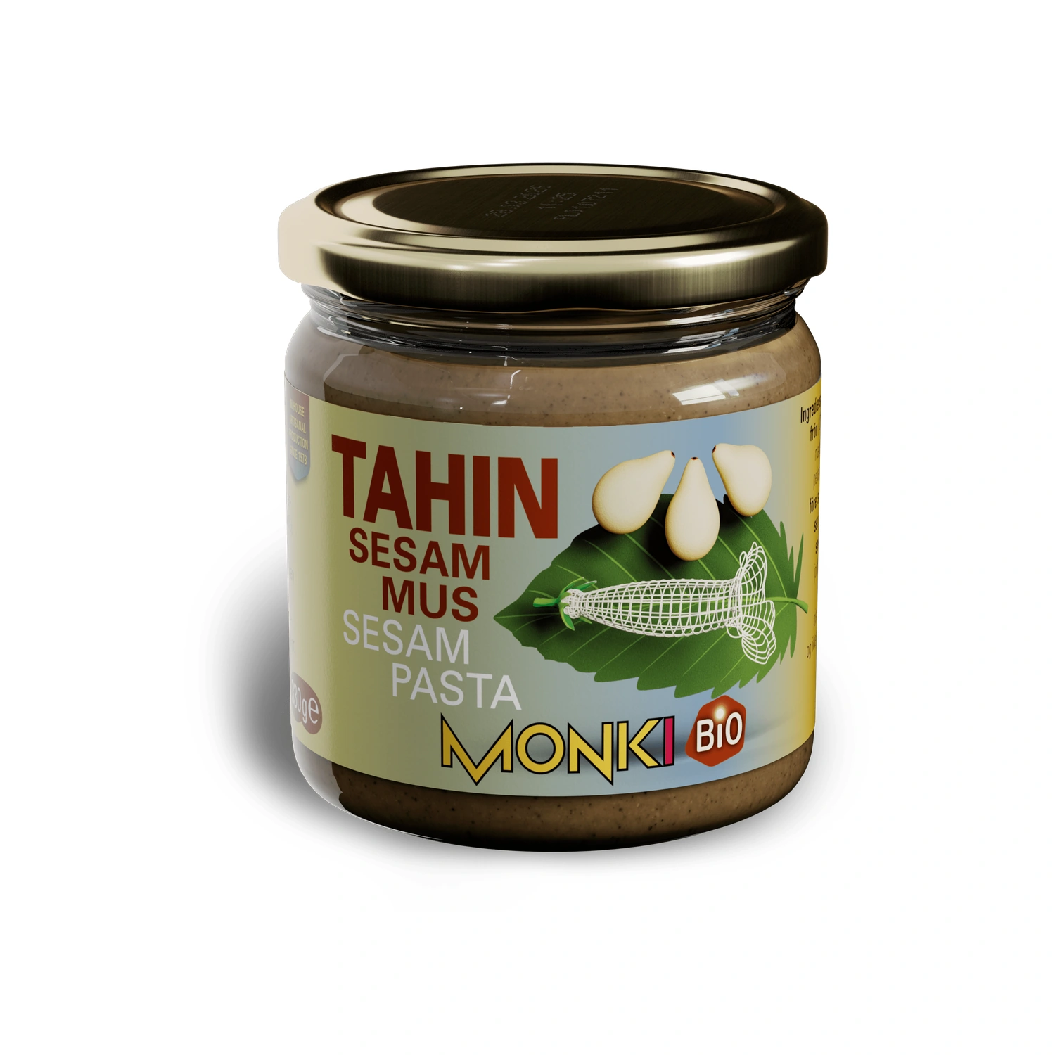 Tahin de sésamo tostado con sal Bio 330 g Monki